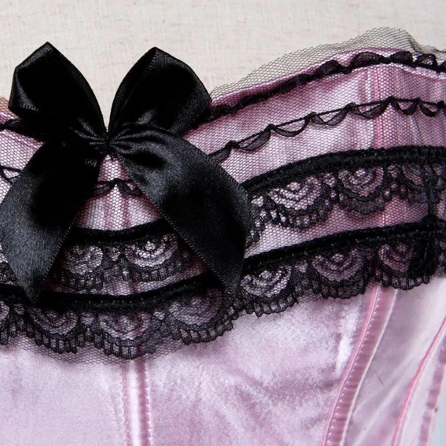 Sexy Women Bustier Corset Lace Overlay Corset Top Boned Waist Trainer Lingerie Overbust Corsets Body Shaper Plus Size