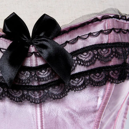 Sexy Women Bustier Corset Lace Overlay Corset Top Boned Waist Trainer Lingerie Overbust Corsets Body Shaper Plus Size