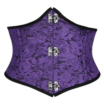 Faux Leather Underbust Corset Waist Control Gothic Corsets Waist Cincher Bustiers Steampunk Embroidery Short Waist Trainer