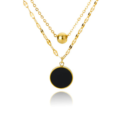 Stainless Steel Natural Stone Necklaces For Women Gold Color Chain Stone Pendant Necklace Classic Aesthetic Jewelry Femme Gift