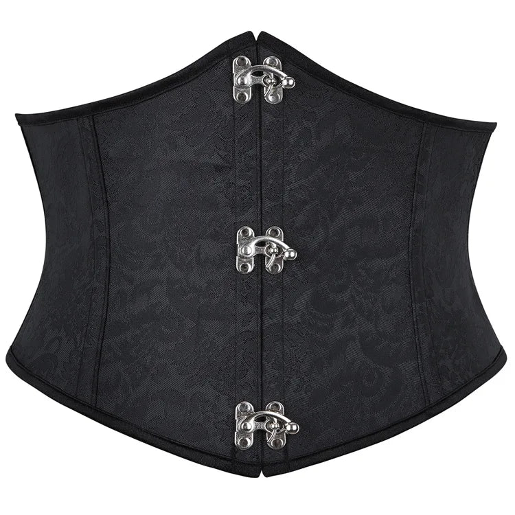 Faux Leather Underbust Corset Waist Control Gothic Corsets Waist Cincher Bustiers Steampunk Embroidery Short Waist Trainer