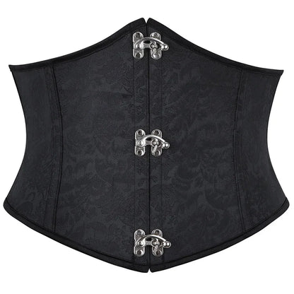 Faux Leather Underbust Corset Waist Control Gothic Corsets Waist Cincher Bustiers Steampunk Embroidery Short Waist Trainer