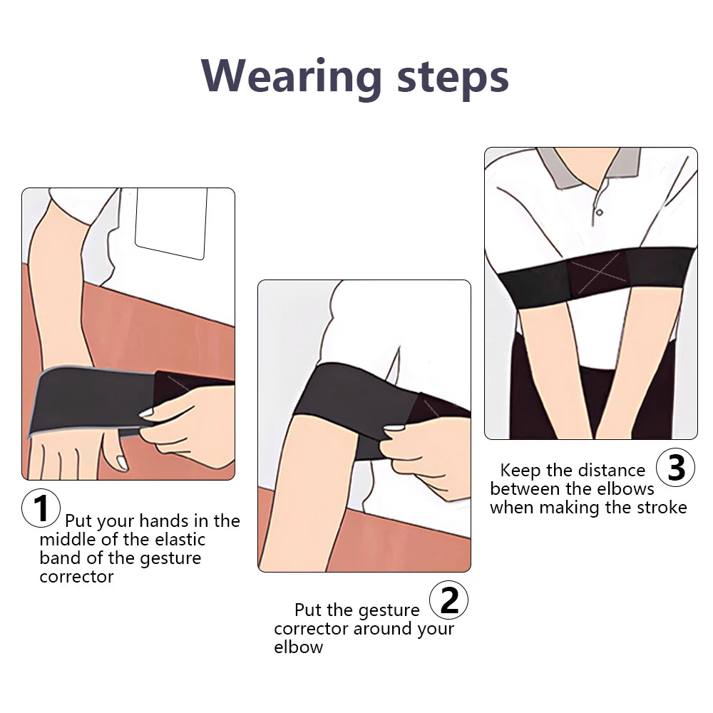 Golf Swing Gesture Corrector Elastic Training Arm Band Golf Trainer Aid for Men Women